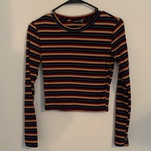 womens colorful stripes long sleeve top size medium!!